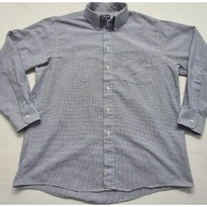 Arrow Dover men's blue/white checkered button up long sleeve shirt sz unknown